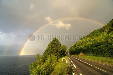 Rainbow Primary and Secondary on Lake Geneva Alps