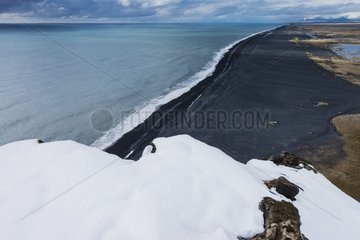 Black sand beach in winter Vik - Iceland