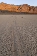 Moving rock Racetrack Playa in Death Valley NP USA