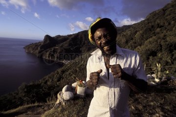 Coastal landscape and laughing man Brazil