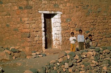 Children near their house Atlas Morocco