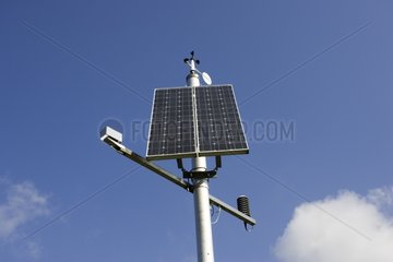 Small weather station with solar panel and anemometer UK