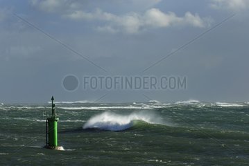 Sea storm on the brittain coast in Penmarc'h