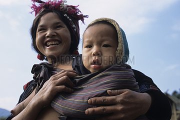Akha child and his mother District of Muang Sing Laos