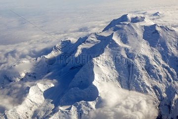 Aerial view of Mount McKinley in Alaska