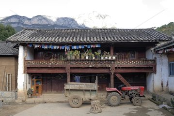 Innenhof eines Hauses Moso Yunnan China