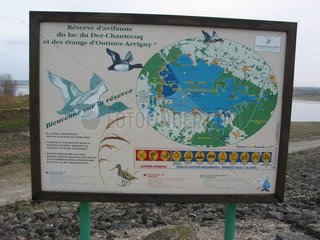 Panneau d'information Lac du Der Haute Marne France