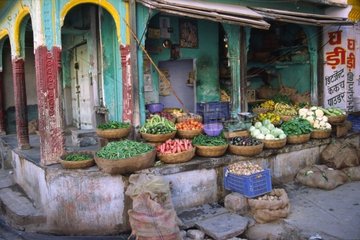 Stall aus Obst und Gemüse Rajasthan [at]