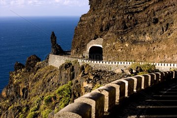 Asphalt road and tunnel Tenerife Canary Islands