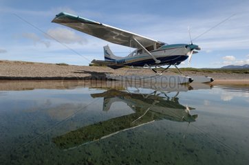 Beaver seaplane on a lake Katmai Alaska