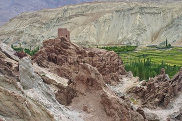 Castle ruins of the ancient capital of Lower Ladakh India