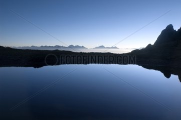 Piccolo Lake at twilight Lombardy Italy