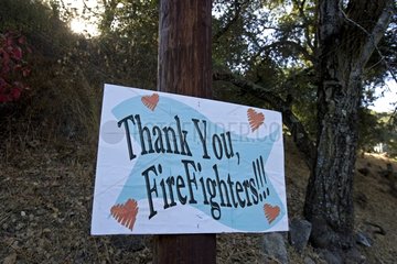 Thanks for firefighters to fight against forest fires USA