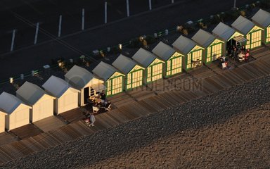 Beach huts on the beach Cayeux-sur-Mer France Somme