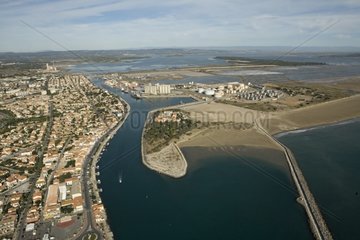 Aerial view of Port la Nouvelle in Aude