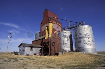 Wooden grain silo Cadillac City Saskatchewan Canada
