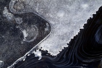 Graphic details of ice on the Loire riverside Auvergne
