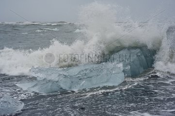 Iceberg in the Joekulsarlon glacier lagoon in Iceland