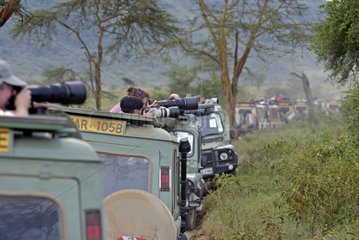 Tourists in parade car Kenya
