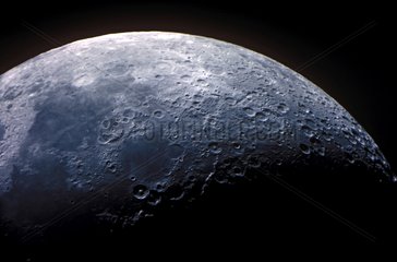 The Moon surface showing its seas and its craters