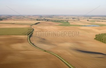 Landwirtschaftliche Landschaft im Gebiet von Dieuze in der Moselle Frankreich