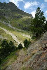 Landscape in the Gorges of Clarabide Pyrenees france