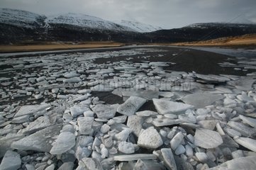 Ice in a river Iceland