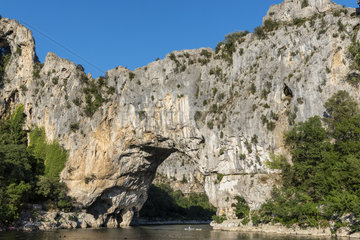 The Pont d'Arc in the Gorges de l'Ardeche  summer  Vallon-Pont-d'Arc  France