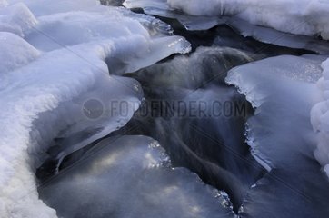 Ice in a torrent Queyras France