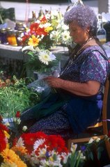 Fleuriste sur le marché de Trogir