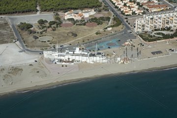 Aerial view of the nightclub boat of Port Barcarès