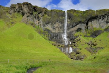 Foss waterfall to Klaustur in Iceland