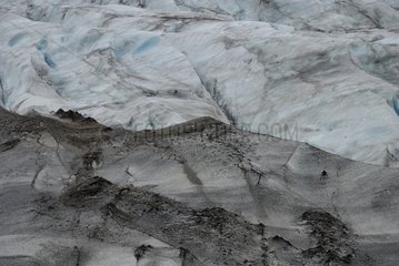 Moraine of Svinafelljok glacier in Iceland