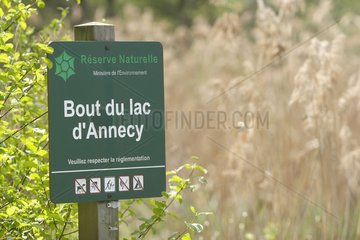 Information Panel of Bout du Lac d'Annecy Natural Reserve