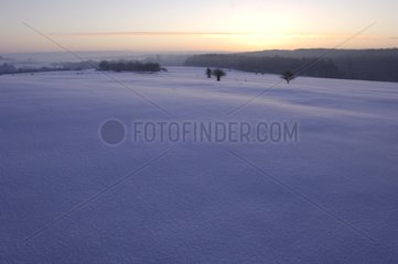 Plain of the Vosges in winter France