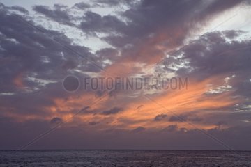 Sunset at la Petite Anses in Martinique Island