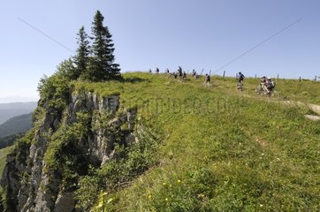 Mountainräuber auf der Spitze von Mont d'Or in den Zeugnissen