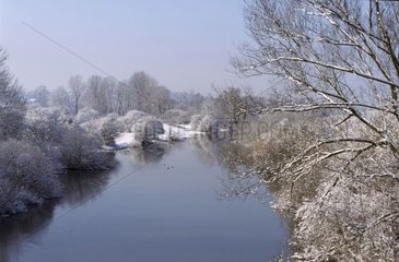Allan River im Winter Brognard Frankreich