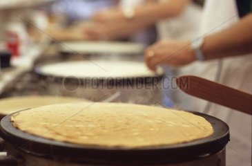Traditional preparation of the crepes France