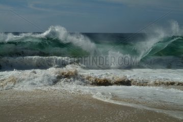 Geant waves on the beach at Cabos San Lucas Mexico