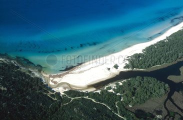 Désert des Agriates  vue aérienne de la plage de Saleccia