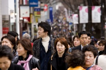 People in a street of Harajuku Tokyo Japan [AT]