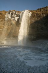 Waterfall in winter Islande