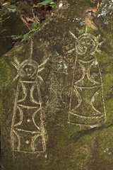Native American petroglyphs St. Lucia