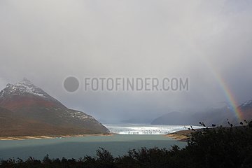 Perito Moreno Glacier and rainbow Patagonia Argentina