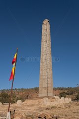 The stela of Axum town on the historical route in Ethipia
