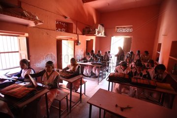 School girls in Pushkar in Rajasthan India