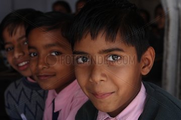 Young schoolboys in Pushkar in Rajasthan India