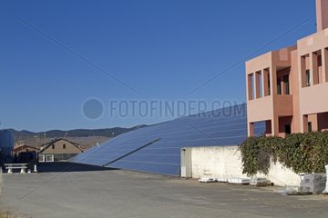 Solar panels on a building in Calamocha Spain