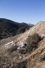 Garbage dump in the open San Martín del Río Spain
